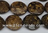 CBZ433 15.5 inches 20mm faceted coin bronzite gemstone beads