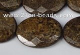 CBZ440 15.5 inches 22*30mm faceted oval bronzite gemstone beads