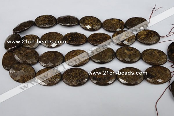 CBZ440 15.5 inches 22*30mm faceted oval bronzite gemstone beads