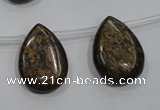 CBZ500 Top-drilled 10*14mm flat teardrop bronzite gemstone beads