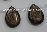 CBZ501 Top-drilled 12*16mm flat teardrop bronzite gemstone beads