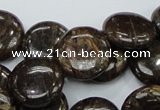 CBZ57 15.5 inches 18mm coin bronzite gemstone beads wholesale