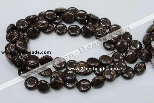 CBZ57 15.5 inches 18mm coin bronzite gemstone beads wholesale