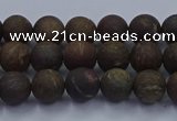 CBZ600 15.5 inches 4mm round matte bronzite beads wholesale