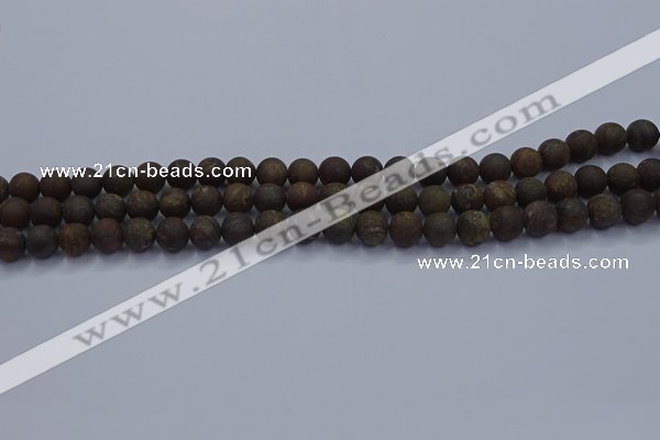 CBZ601 15.5 inches 6mm round matte bronzite beads wholesale