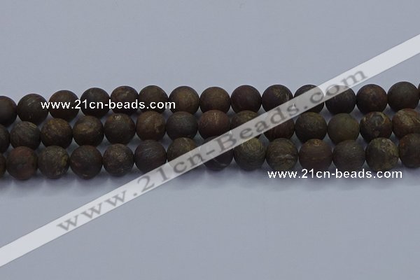 CBZ604 15.5 inches 10mm round matte bronzite beads wholesale