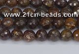 CBZ610 15.5 inches 4mm faceted round bronzite gemstone beads