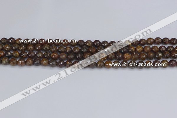 CBZ611 15.5 inches 6mm faceted round bronzite gemstone beads