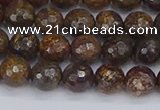 CBZ612 15.5 inches 8mm faceted round bronzite gemstone beads