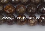 CBZ613 15.5 inches 10mm faceted round bronzite gemstone beads