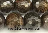 CBZ632 15 inches 10mm faceted round bronzite beads wholesale