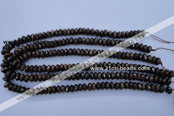 CBZ65 15.5 inches 6*10mm faceted rondelle bronzite gemstone beads