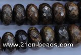 CBZ67 15.5 inches 8*16mm faceted rondelle bronzite gemstone beads