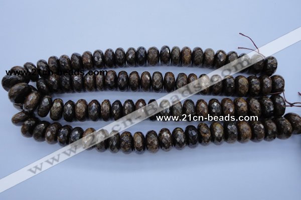 CBZ67 15.5 inches 8*16mm faceted rondelle bronzite gemstone beads