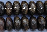 CBZ68 15.5 inches 10*20mm faceted rondelle bronzite gemstone beads