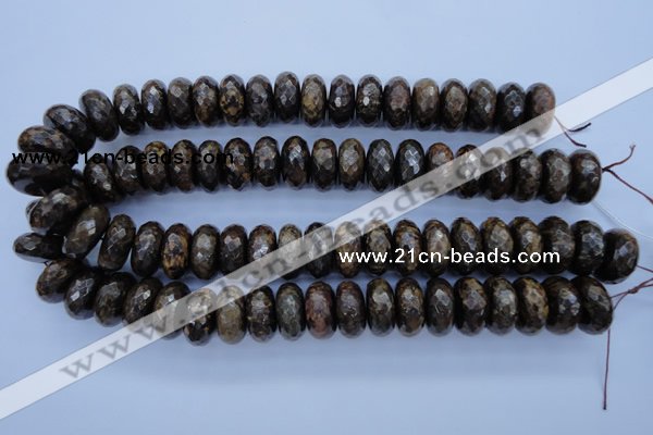 CBZ68 15.5 inches 10*20mm faceted rondelle bronzite gemstone beads