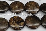 CBZ70 15.5 inches 20mm flat round bronzite gemstone beads