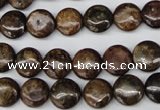 CBZ71 15.5 inches 10mm flat round bronzite gemstone beads