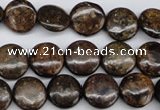 CBZ72 15.5 inches 12mm flat round bronzite gemstone beads