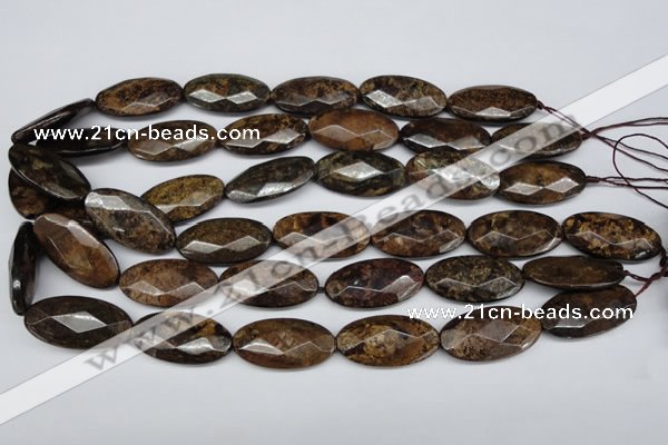 CBZ81 15.5 inches 15*30mm faceted oval bronzite gemstone beads