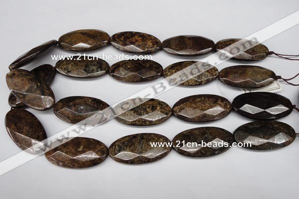 CBZ82 15.5 inches 20*40mm faceted oval bronzite gemstone beads