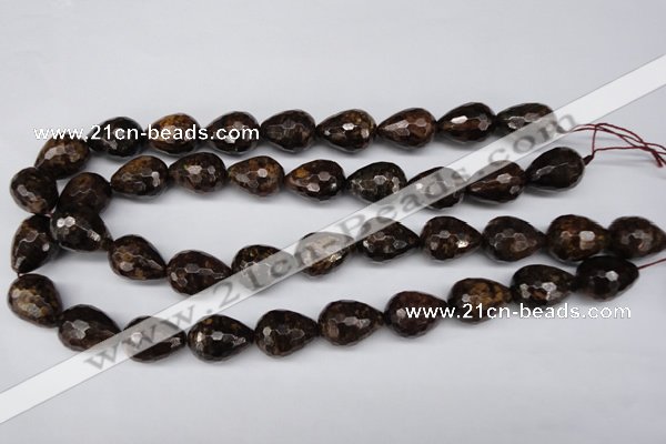 CBZ90 15.5 inches 15*20mm faceted teardrop bronzite gemstone beads