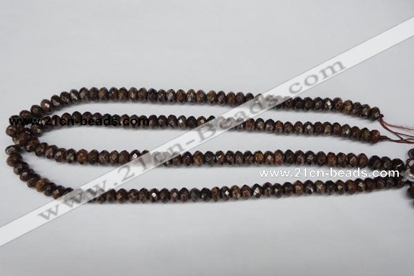 CBZ91 15.5 inches 5*8mm faceted rondelle bronzite gemstone beads