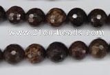 CBZ95 15.5 inches 10mm faceted round bronzite gemstone beads