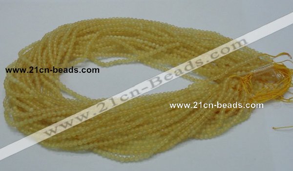 CCA01 15.5 inches 3mm round yellow calcite gemstone beads wholesale