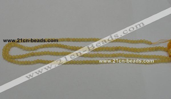 CCA02 15.5 inches 4mm round yellow calcite gemstone beads wholesale