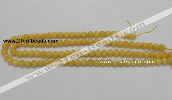 CCA04 15.5 inches 8mm round yellow calcite gemstone beads wholesale