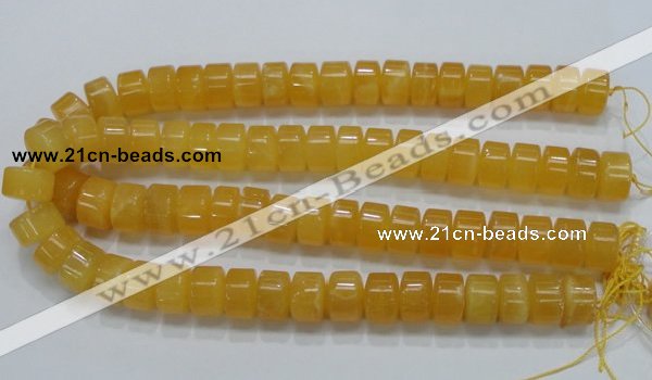 CCA09 15.5 inches 10*16mm wheel-shaped yellow calcite gemstone beads