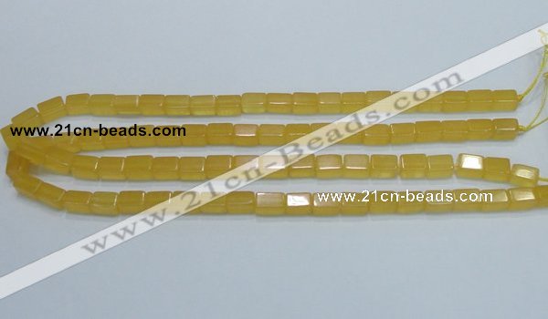 CCA10 15.5 inches 6*10mm cuboid yellow calcite gemstone beads