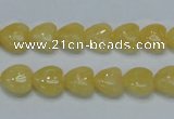 CCA11 15.5 inches 10*10mm heart yellow calcite gemstone beads