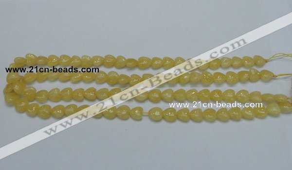 CCA11 15.5 inches 10*10mm heart yellow calcite gemstone beads