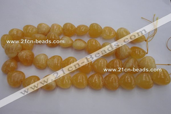 CCA25 15.5 inches 20*20mm heart calcite gemstone beads wholesale