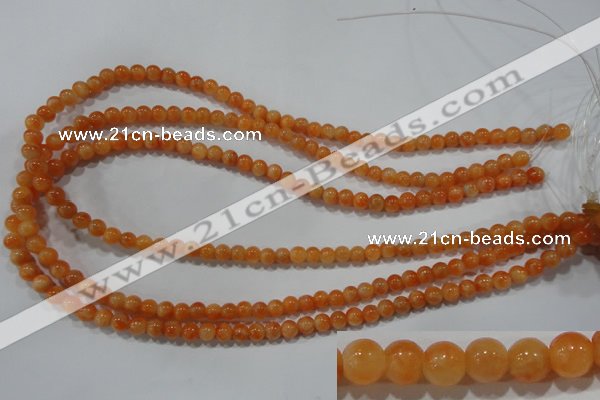 CCA301 15.5 inches 6mm round orange calcite gemstone beads wholesale