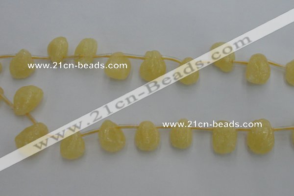 CCA33 Top-drilled 12*16mm nuggets calcite gemstone beads wholesale