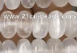 CCA368 15.5 inches 6*10mm rondelle white calcite gemstone beads