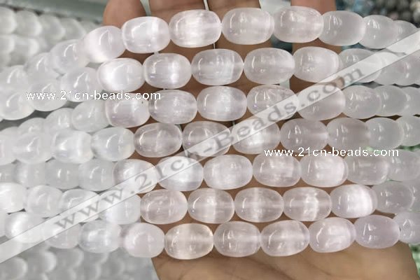 CCA370 15.5 inches 10*14mm rice white calcite gemstone beads