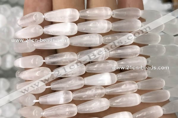 CCA374 15.5 inches 6*16mm teardrop white calcite gemstone beads