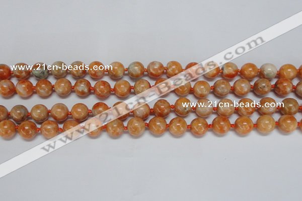 CCA453 15.5 inches 10mm round orange calcite gemstone beads