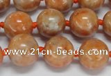 CCA454 15.5 inches 12mm round orange calcite gemstone beads