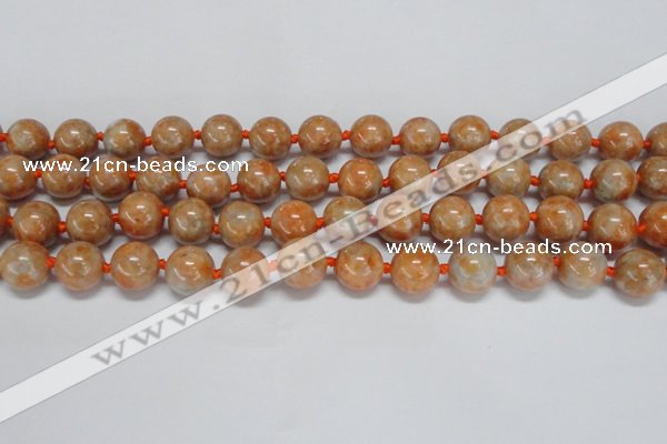 CCA454 15.5 inches 12mm round orange calcite gemstone beads