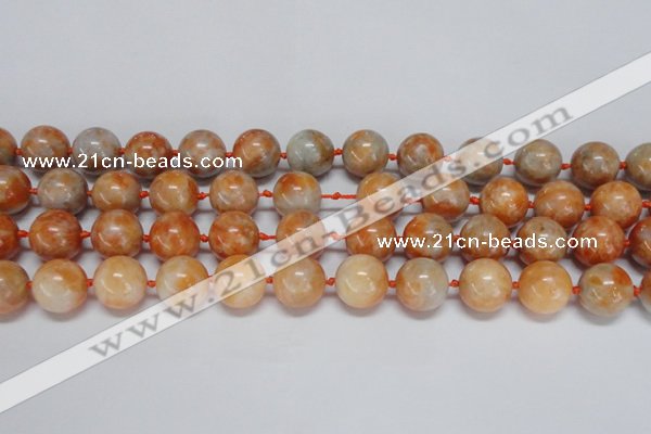 CCA455 15.5 inches 14mm round orange calcite gemstone beads