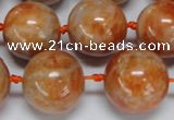 CCA456 15.5 inches 16mm round orange calcite gemstone beads