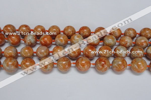 CCA456 15.5 inches 16mm round orange calcite gemstone beads