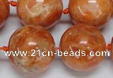 CCA458 15.5 inches 20mm round orange calcite gemstone beads