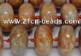 CCA460 15.5 inches 10*16mm rondelle orange calcite gemstone beads