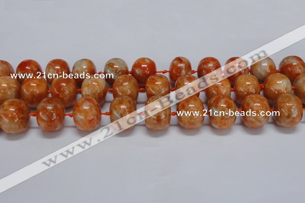 CCA461 15.5 inches 15*20mm rondelle orange calcite gemstone beads